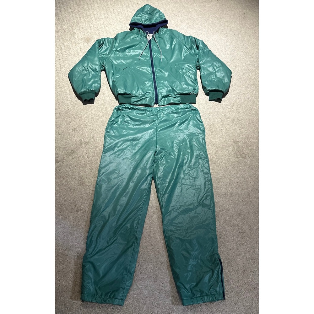 RedHead Mens Medium Insulated Track Suit Teal Fleece Lined Hooded Jacket Set